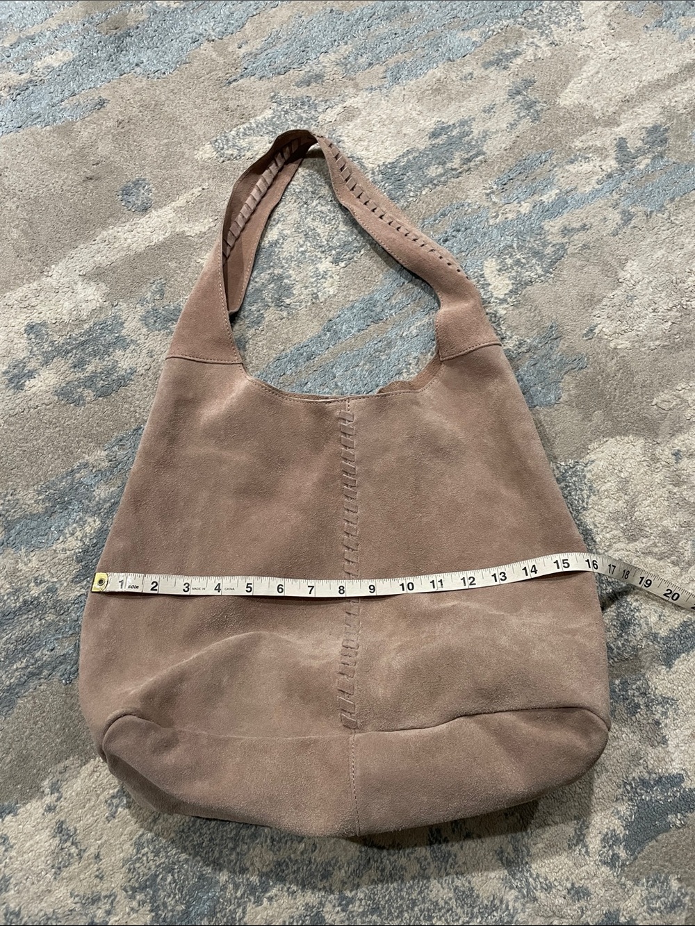 Haute Hippie Tan Boho Large Slouchy Hobo Tote Bag 100% Suede Leather - Picture 10 of 10